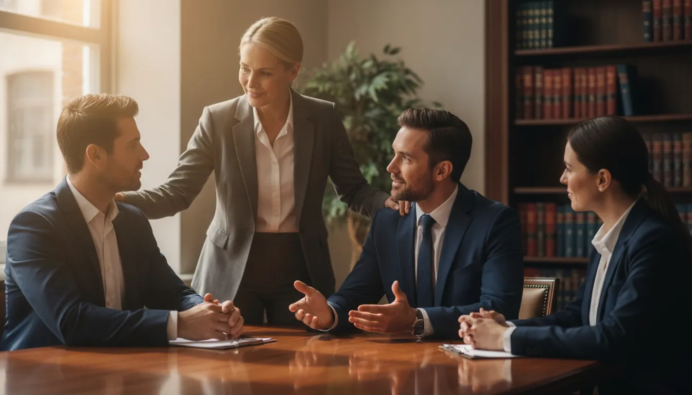 Attorney discussing a client's legal funding options