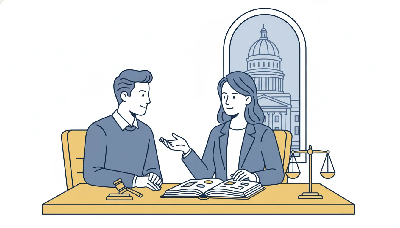 Attorney reviewing Colorado litigation funding rules with a client