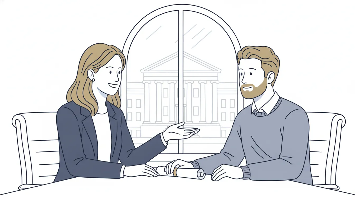 Attorney and client reviewing Connecticut litigation funding terms