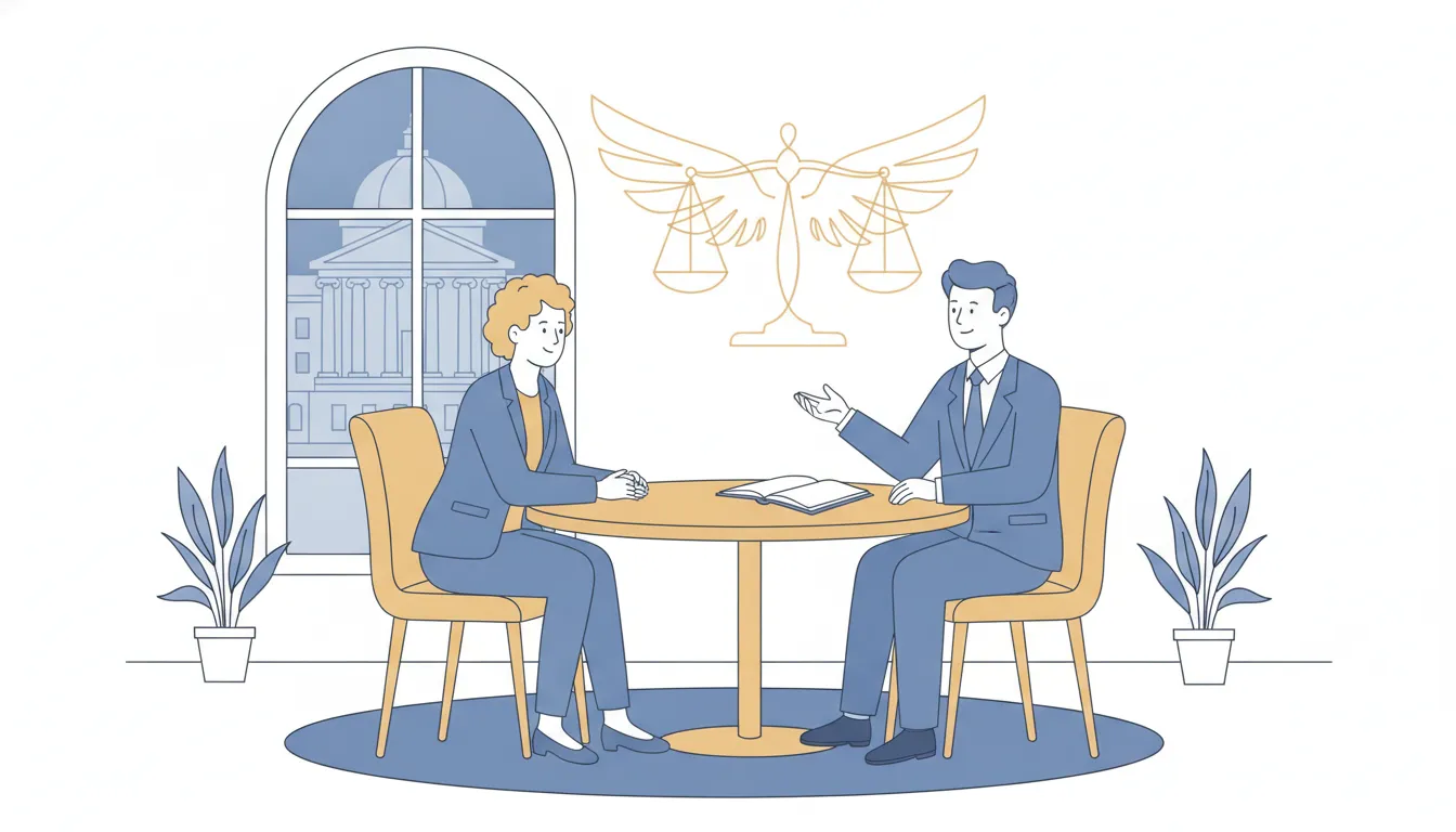 Plaintiff and attorney discussing a settlement advance