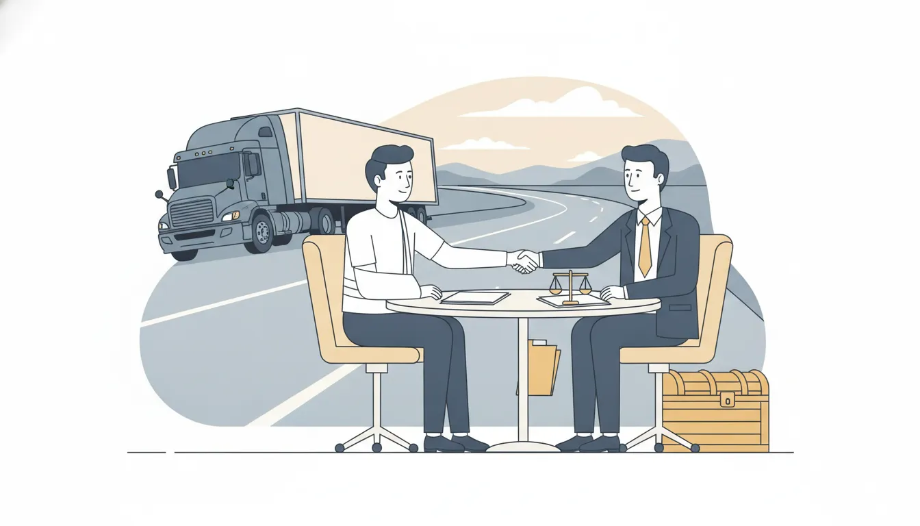Truck accident plaintiff meeting with an attorney to discuss fair litigation funding