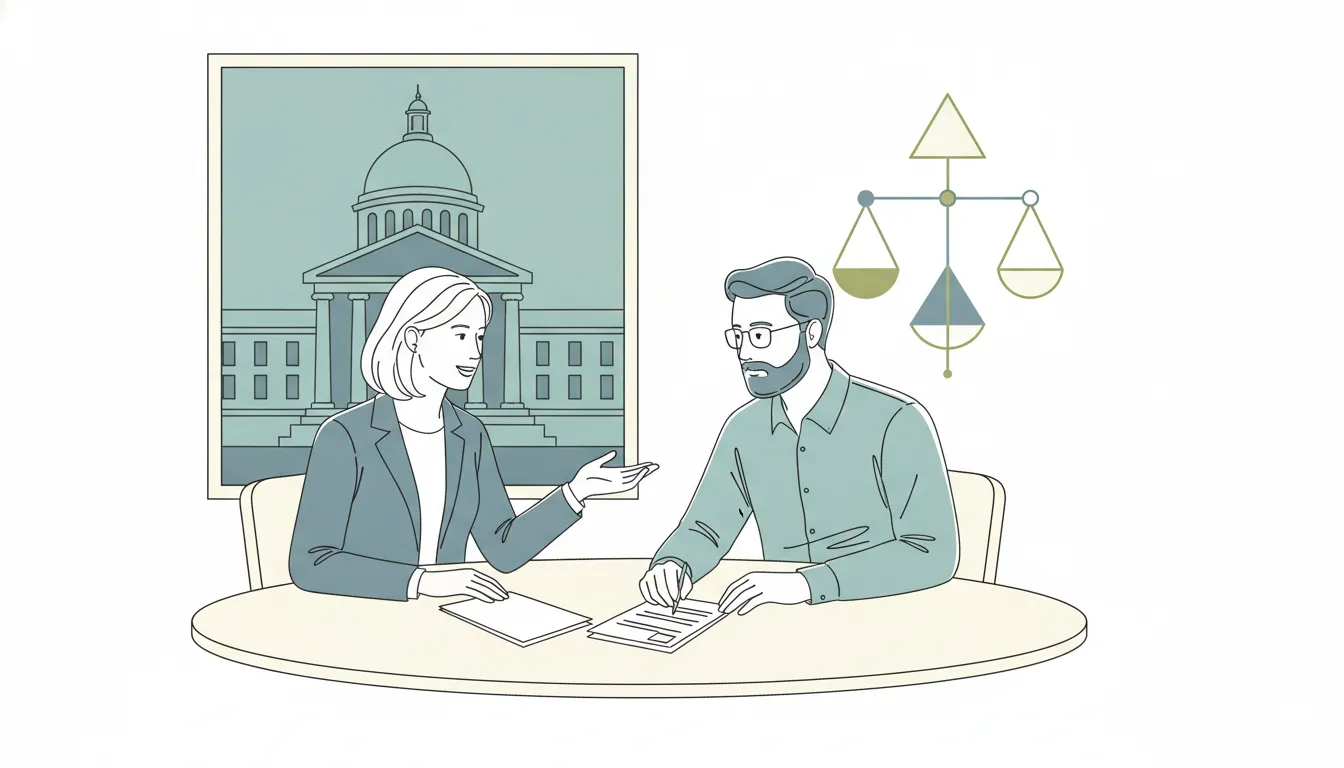 Attorney and client reviewing Oregon litigation funding sources and contract terms